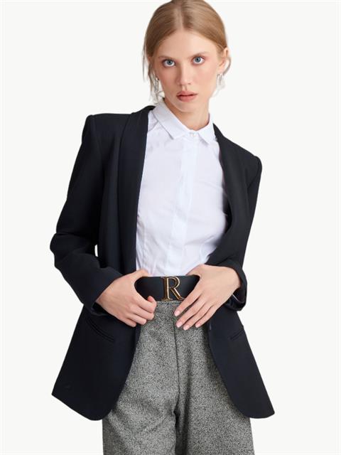 Uzun Blazer Ceket - Siyah