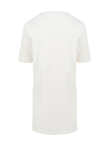 V Yaka Önü Arkası Uzun Basic T-shirt - Beyaz