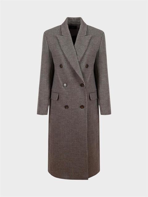 Vatkalı Uzun Kaban - Kahverengi