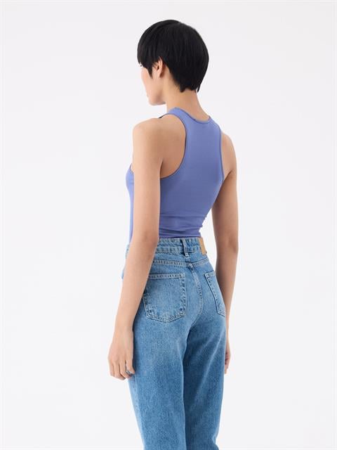 Viskon Yüzücü Yaka Atlet - Mavi