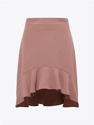 Volanlı Mini Etek - Gül Kurusu