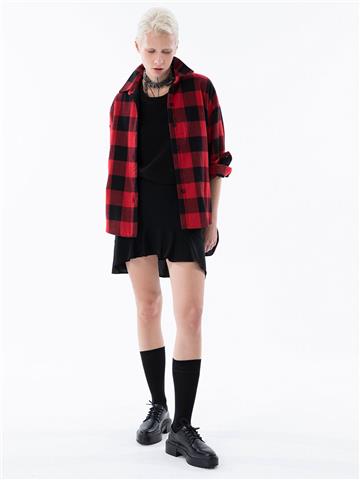 Volanlı Mini Etek - Siyah