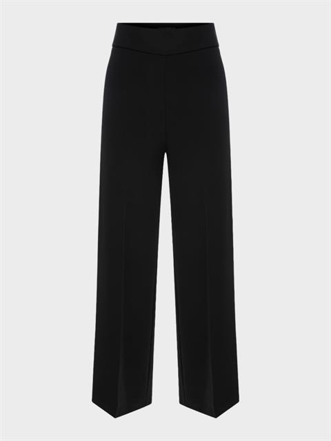 Side Zip Flowing Pants - Black