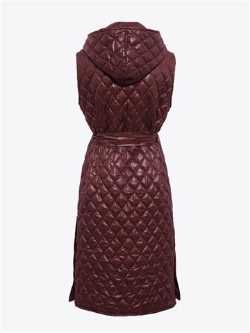 Quilted Vest With Snaps - Burgundy