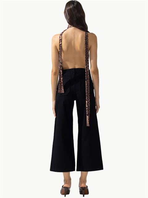 Yanları Süs Düğme Detaylı Flare Jean Pantolon - Siyah