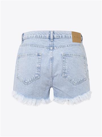 Yırtık Detaylı Jean Şort - İndigo