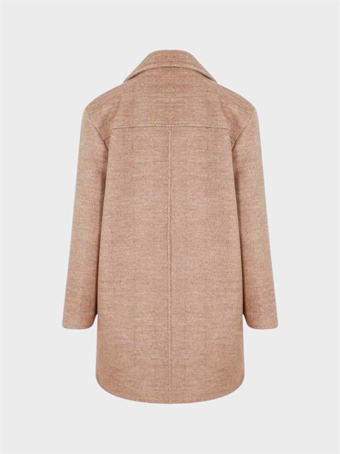 Yün Karışımlı Kaşe Kaban - Bej