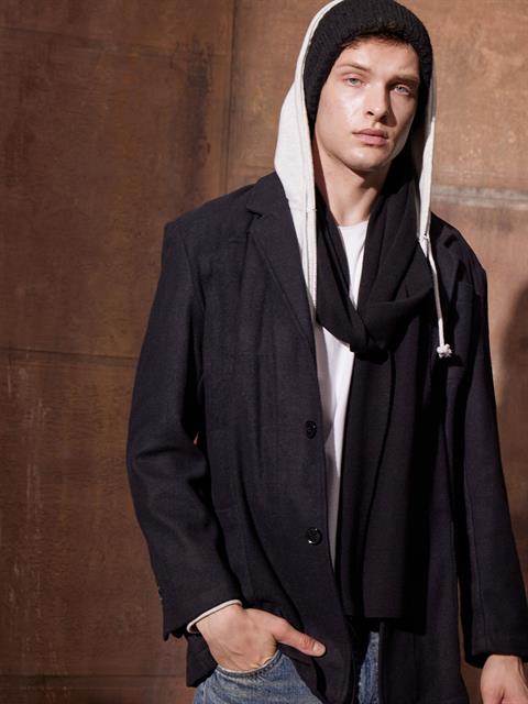 Yün Karışımlı Triko Bere - Siyah