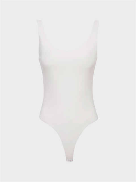 Yuvarlak Yaka Kesimli Askılı Body - Ekru