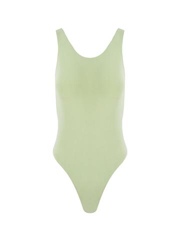 Yüzücü Atlet Kesim Alttan Çıtçıtlı Body - Çağla Yeşili