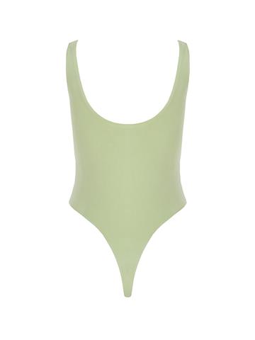 Yüzücü Atlet Kesim Alttan Çıtçıtlı Body - Çağla Yeşili