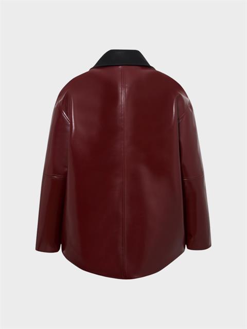 Zeytin Çekirdeği Oversize Ceket - Bordo