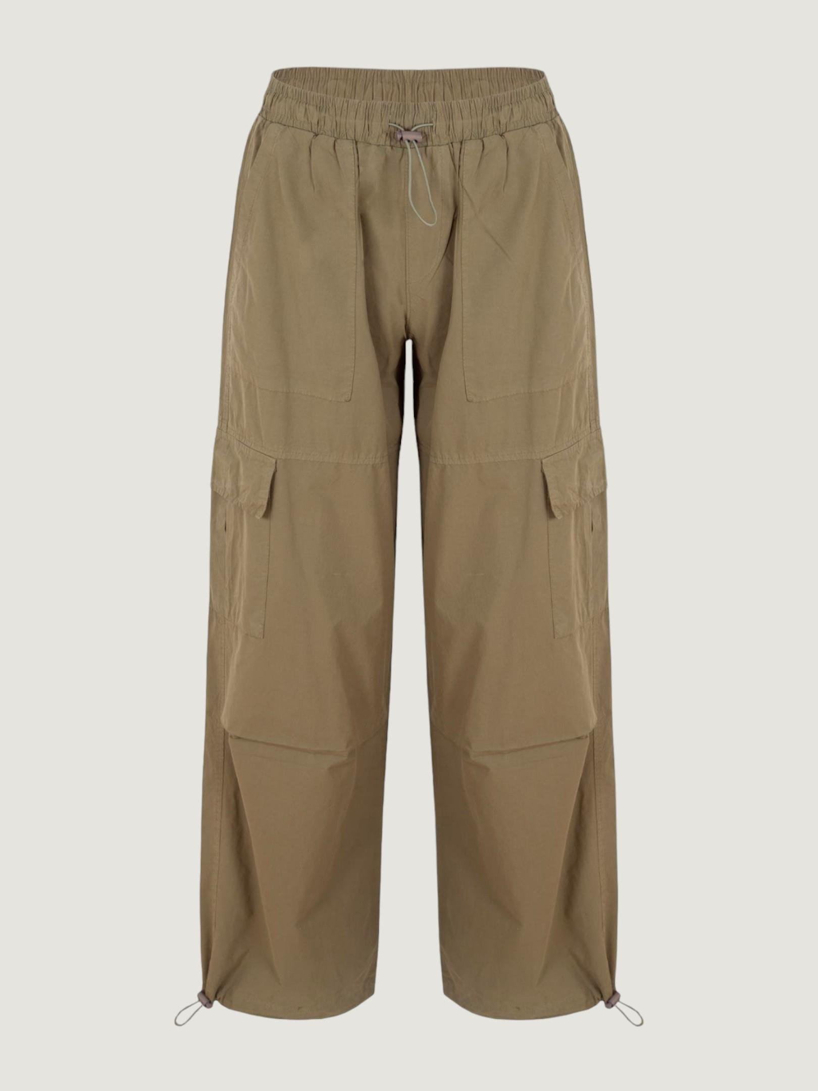 Drawstring and Waist Detailed Cargo Pants - Khaki - Rivus
