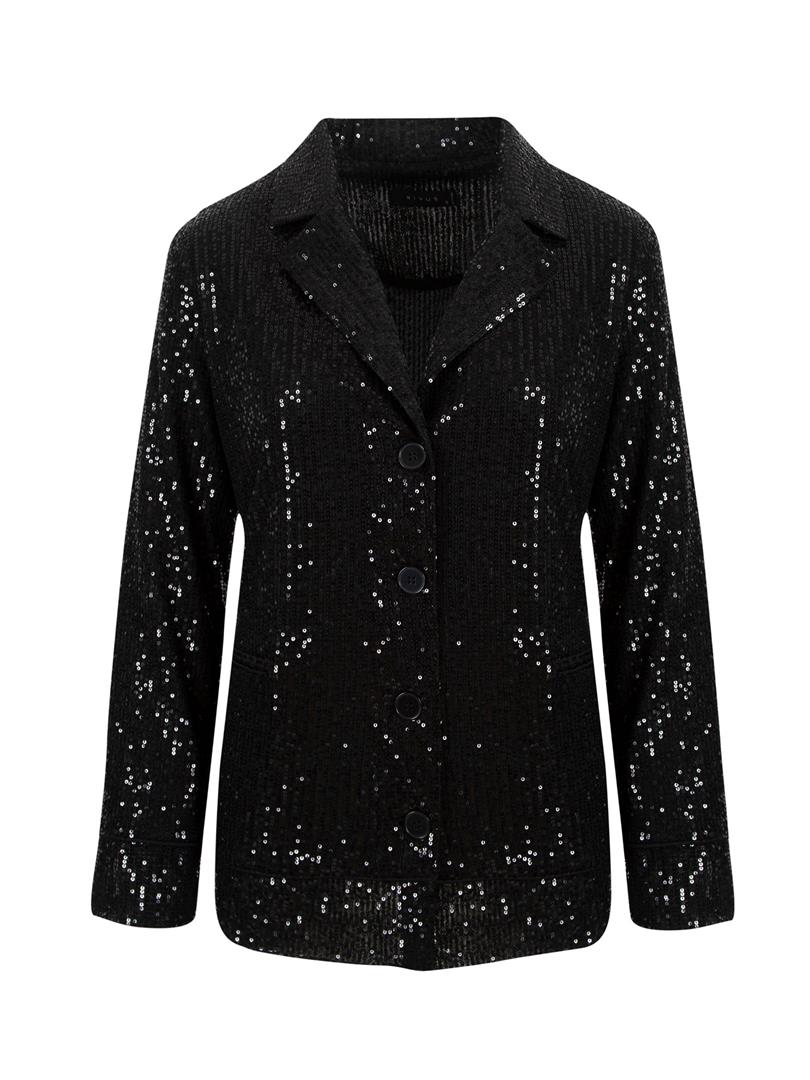 River island black sequin blazer sale