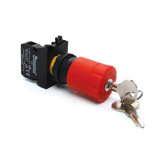 Emas CP200EA30 Kilitli Acil Stop Butonu 1 Nk Çap:30mm