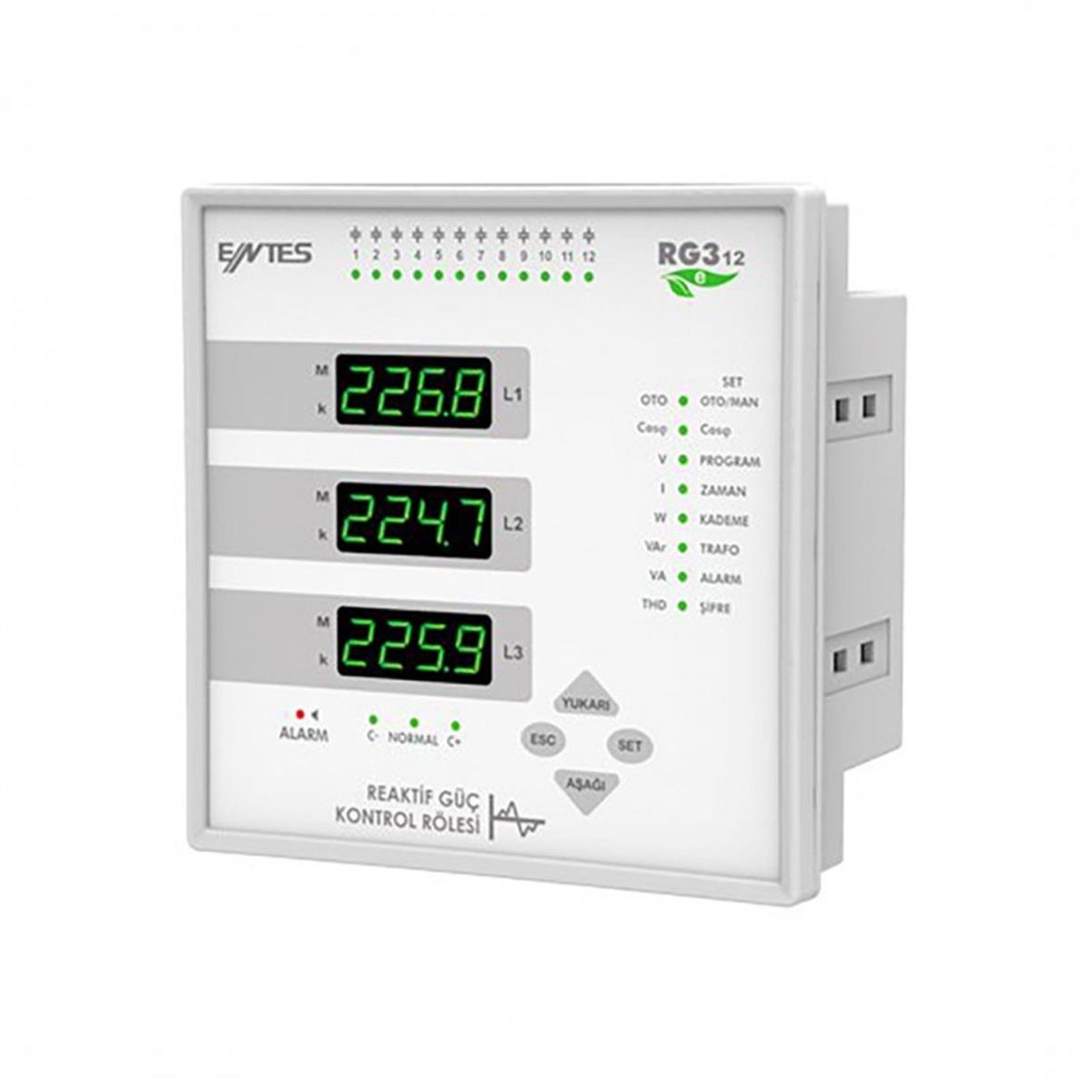 Entes RG312E Reaktif Güç Kontrol Rölesi 12 Kademe Trifaze