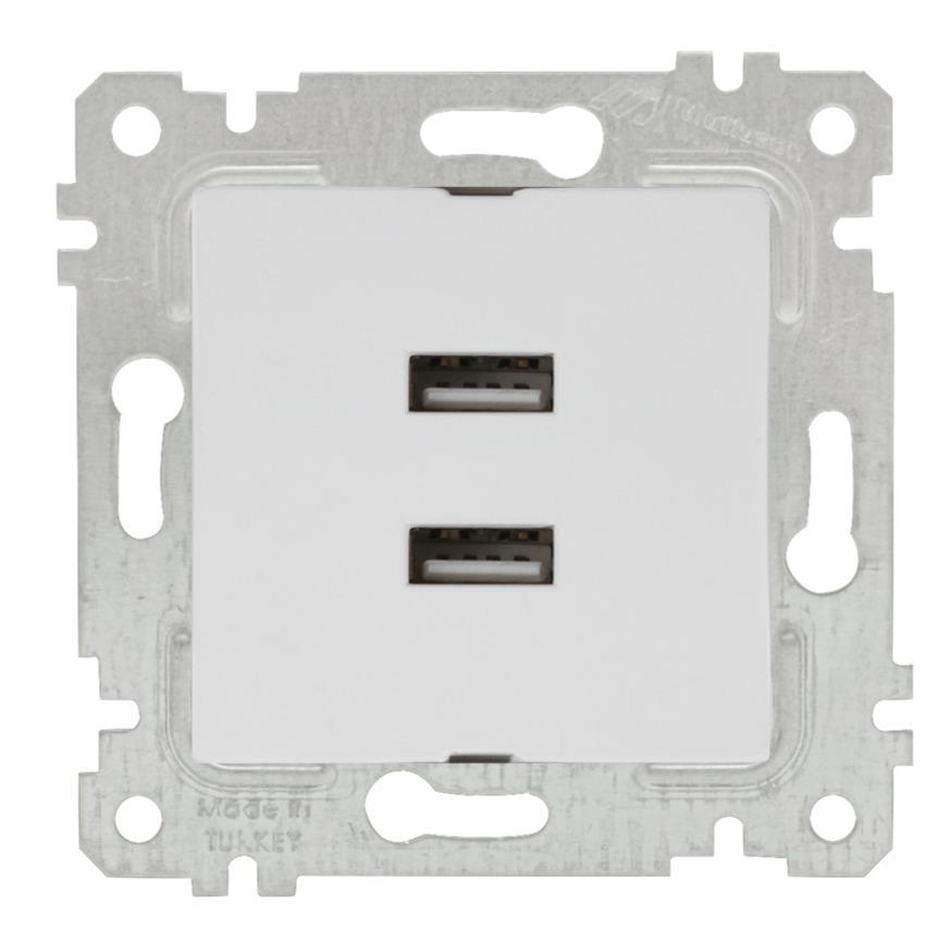 Mutlusan 22004490101 2'li Usb Şarj Prizi Beyaz