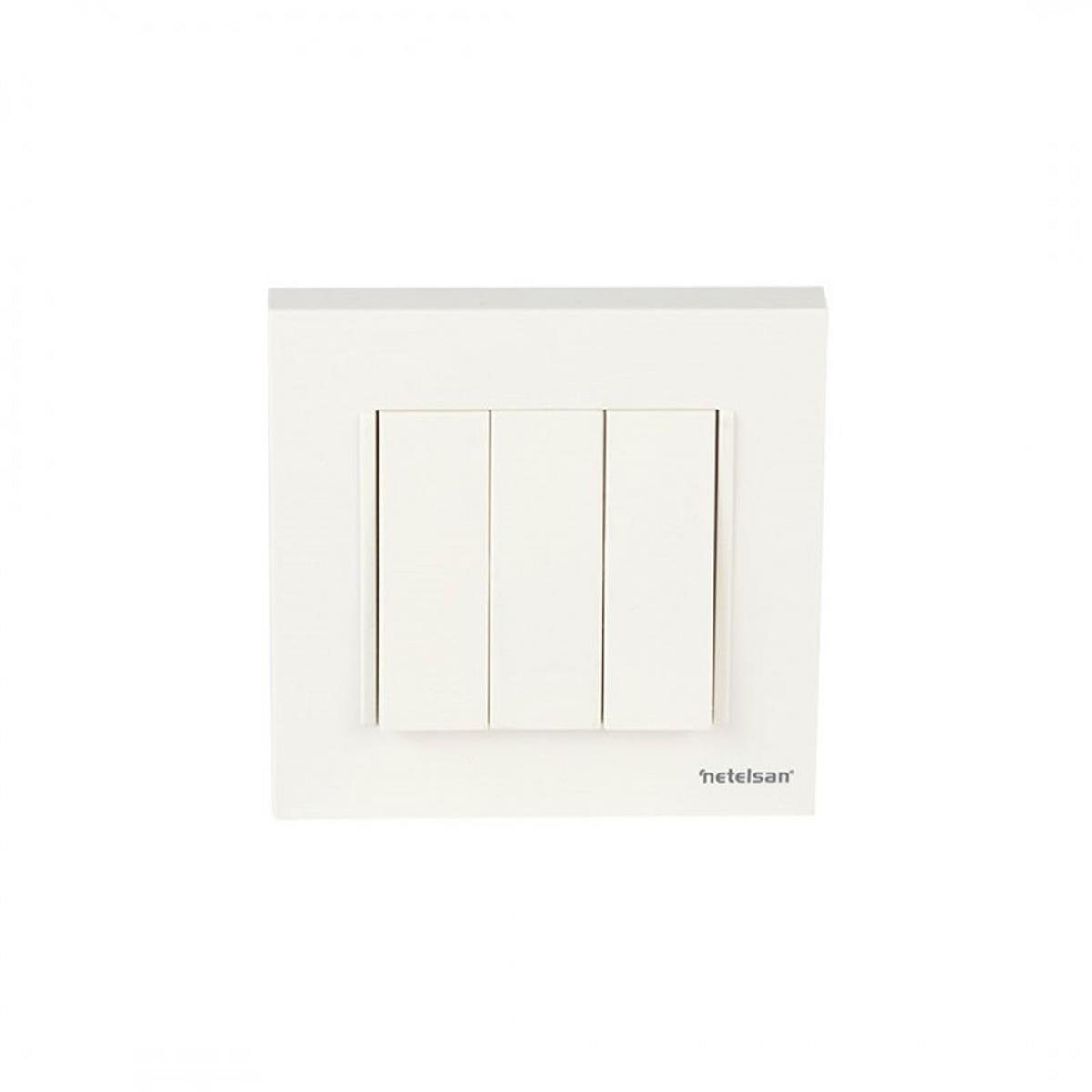 Netelsan MUANH30000 Byobu Üçlü Anahtar Beyaz