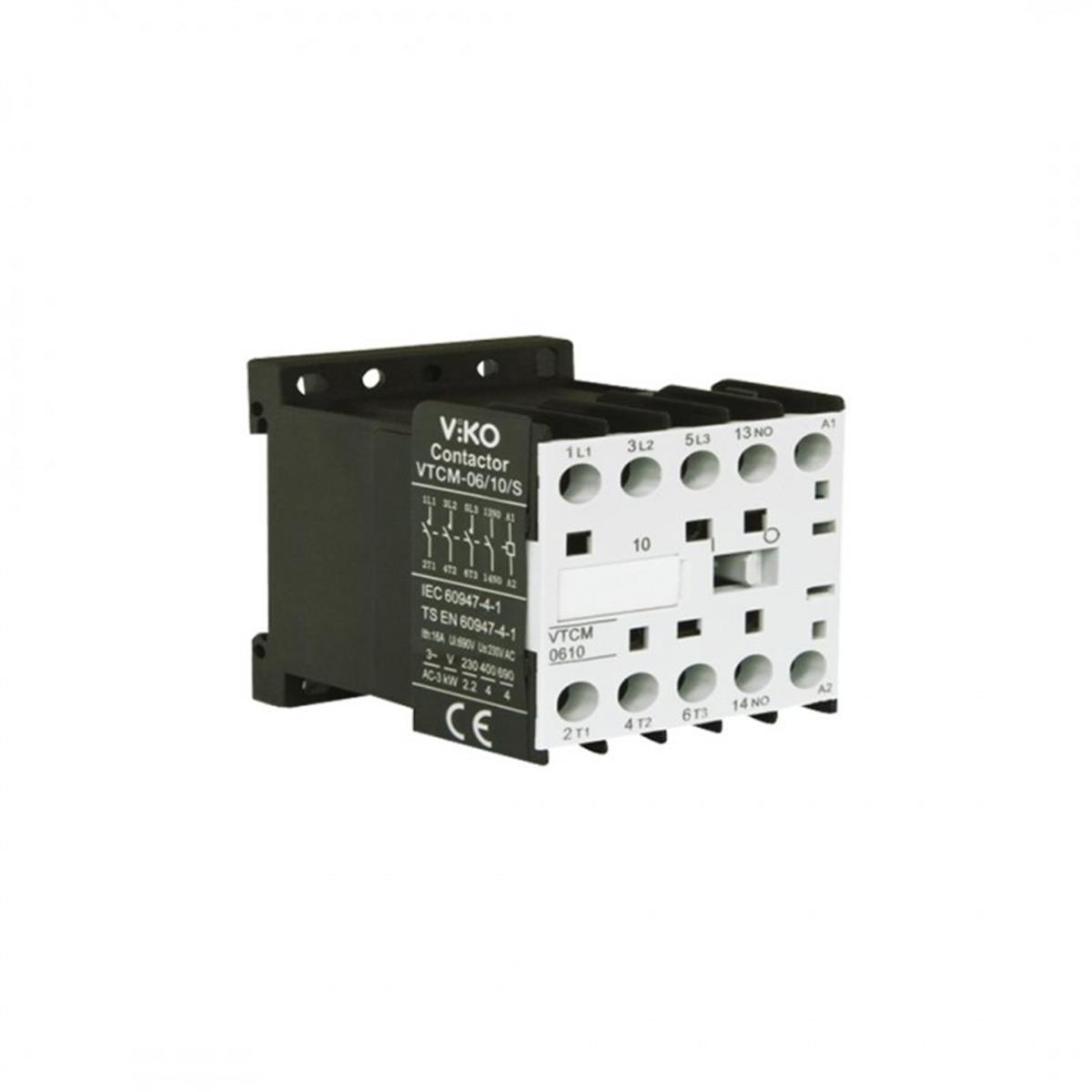 Viko VTCM09/10/S Mini Kontaktör 4kW 230V Ac 1 Na