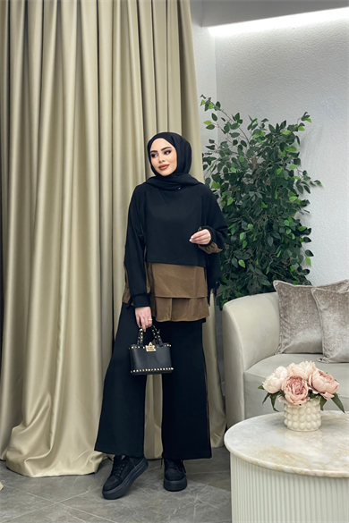 Geniş Pantolonlu Spor Siyah