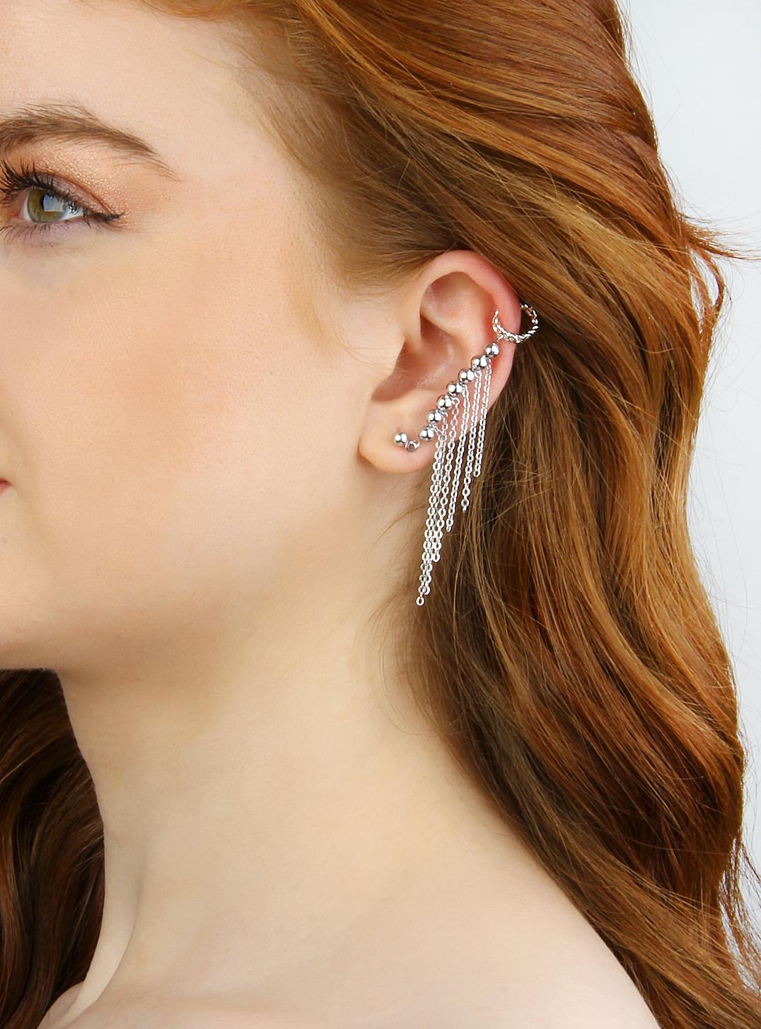 Boncuk Dizi Salaş Zincir Earcuff Küpe