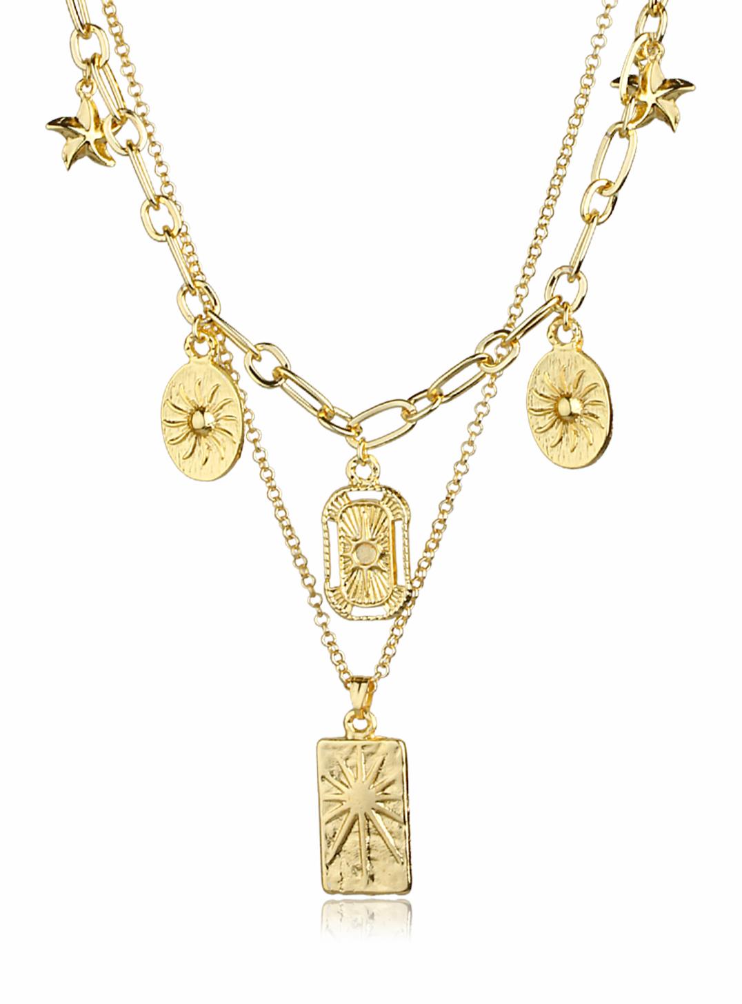 Charm Detaylı Katlı Kolye