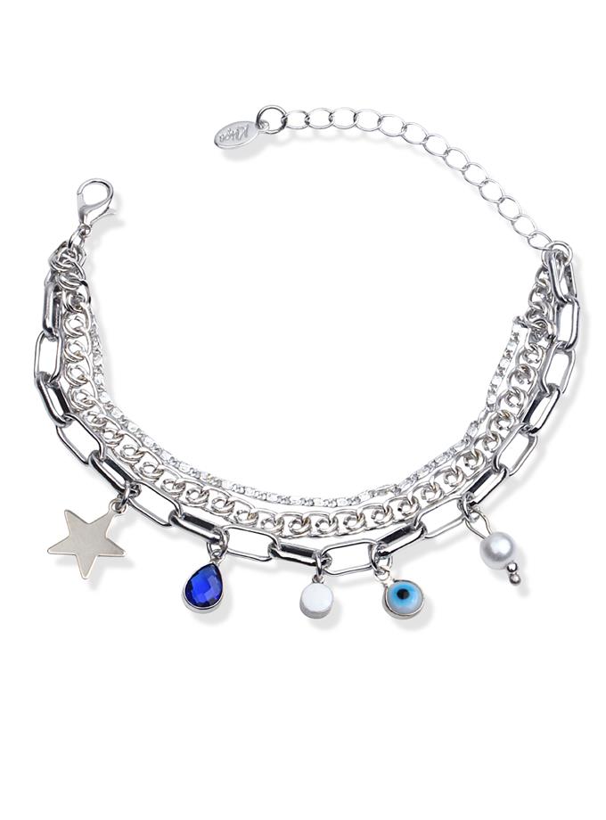  Mavi Taş Detaylı Çoklu Bileklik