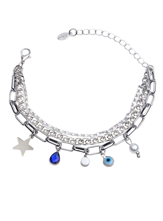  Mavi Taş Detaylı Çoklu Bileklik