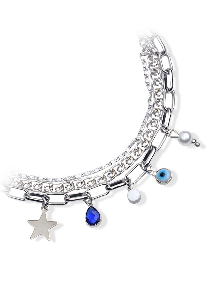  Mavi Taş Detaylı Çoklu Bileklik