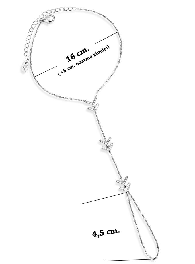 Akış Formlu Gümüş Renk Şahmeran