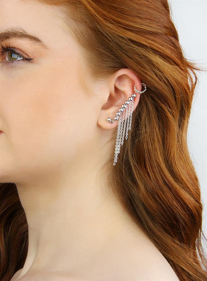 Boncuk Dizi Salaş Zincir Earcuff Küpe