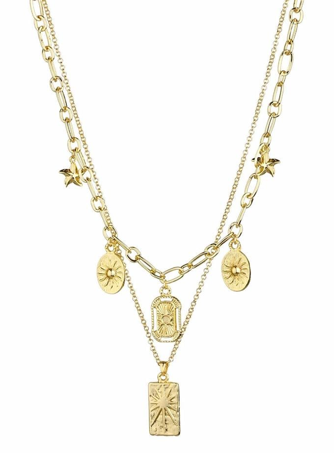 Charm Detaylı Katlı Kolye