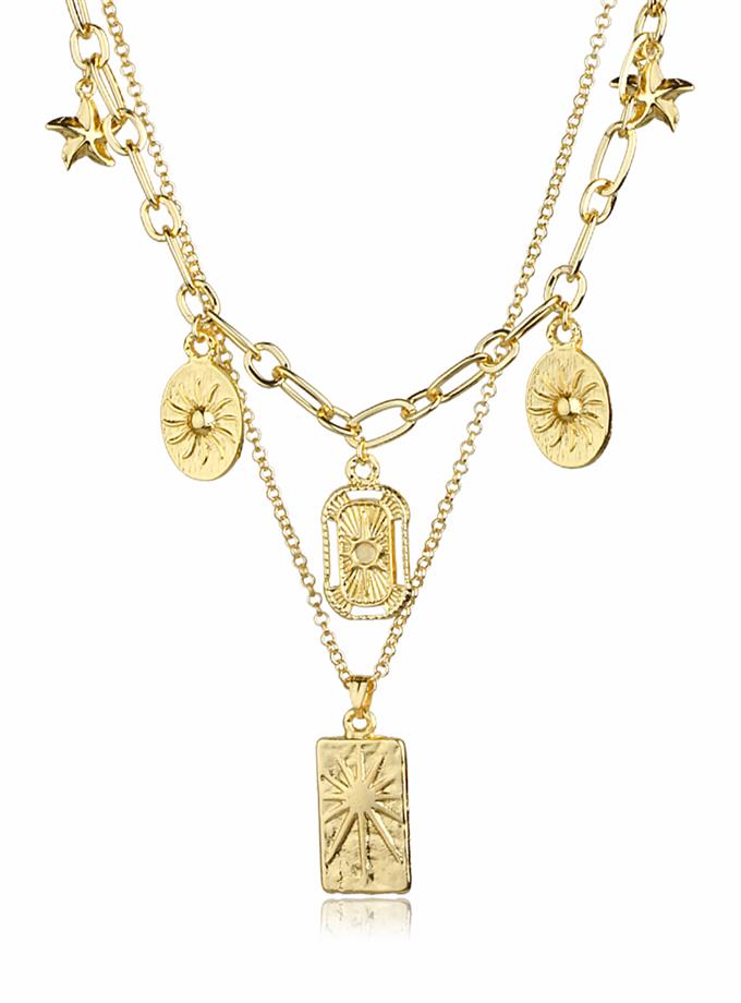Charm Detaylı Katlı Kolye
