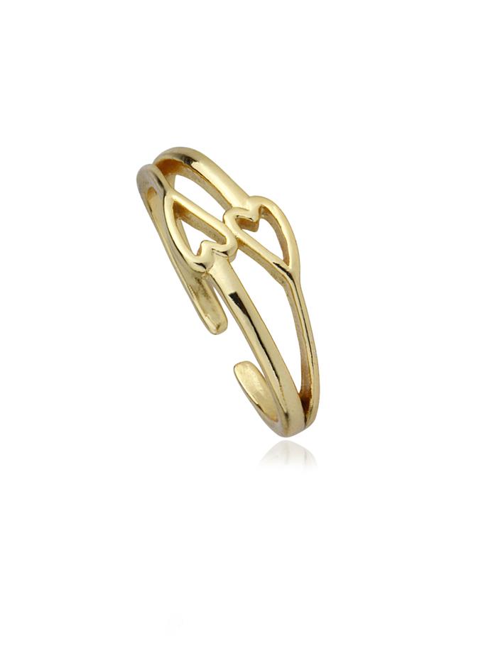 Çift Kalp Detaylı Yüzük