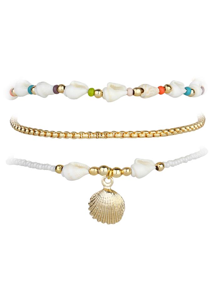 Deniz Kabuğu Dizi Üçlü Halhal