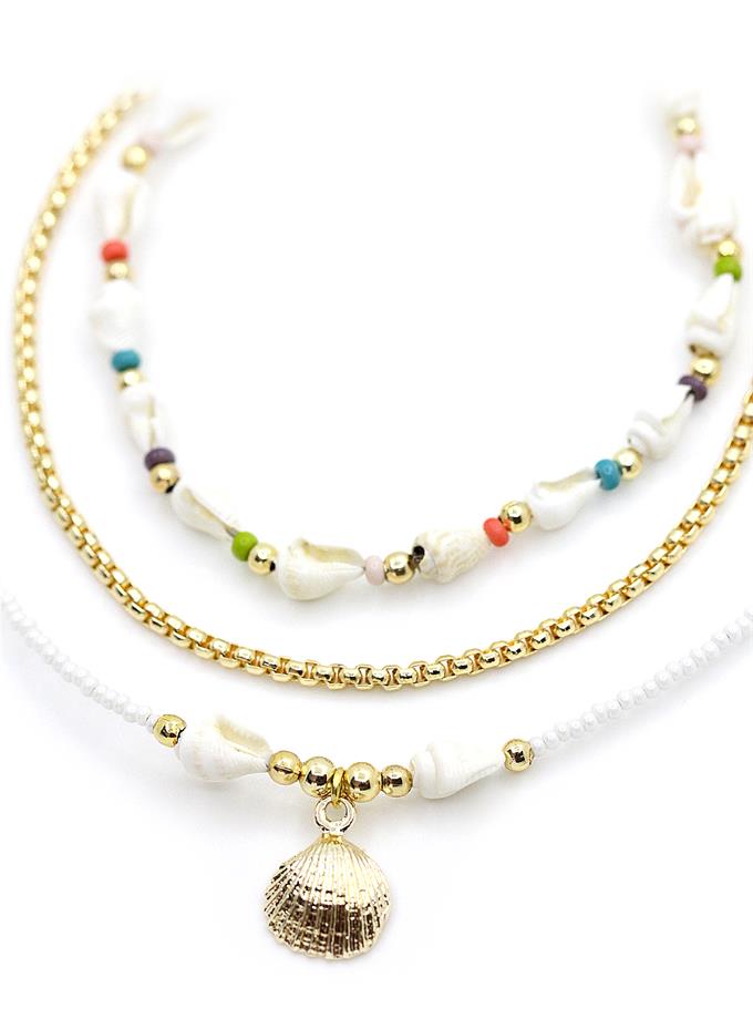 Deniz Kabuğu Dizi Üçlü Halhal