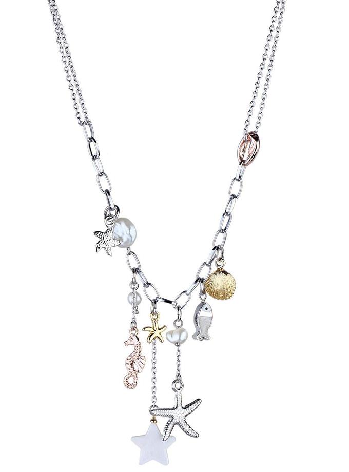 Deniz Objeleri Çoklu Renk Zincir Kolye