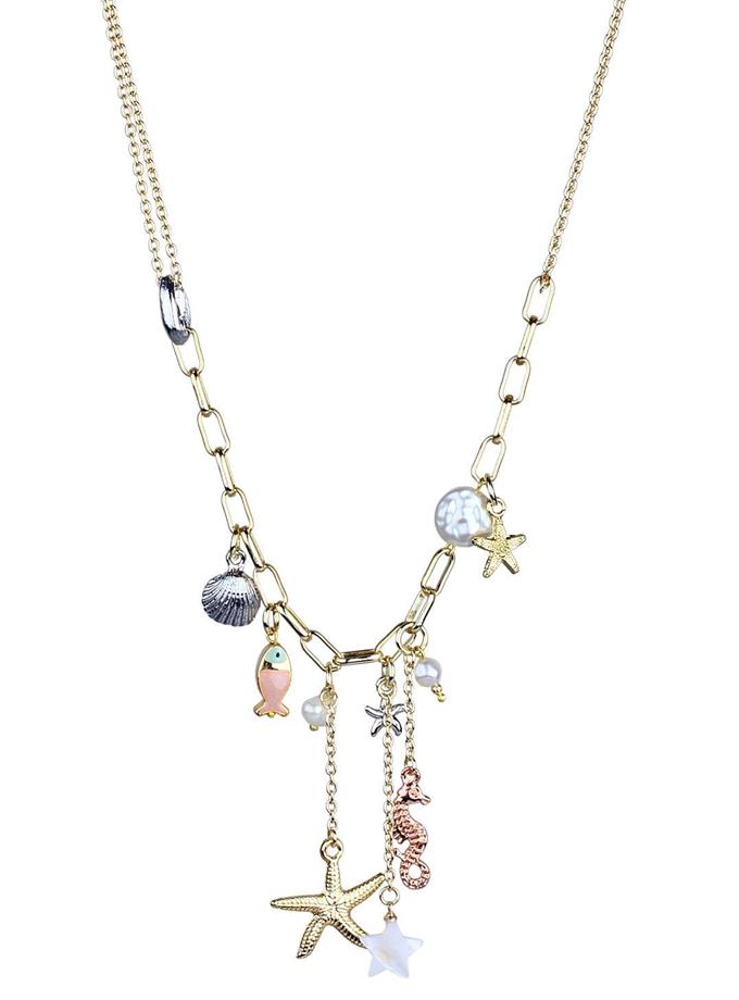 Deniz Objeleri Çoklu Renk Zincir Kolye
