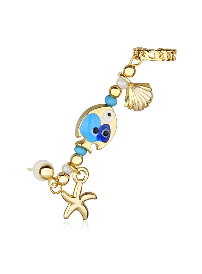 Deniz Objeleri Earcuff Tasarım Küpe