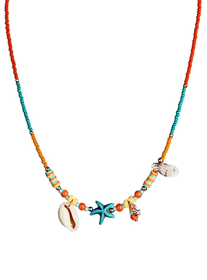 Fimo Boncuk Renkli Deniz Yıldız Kolye