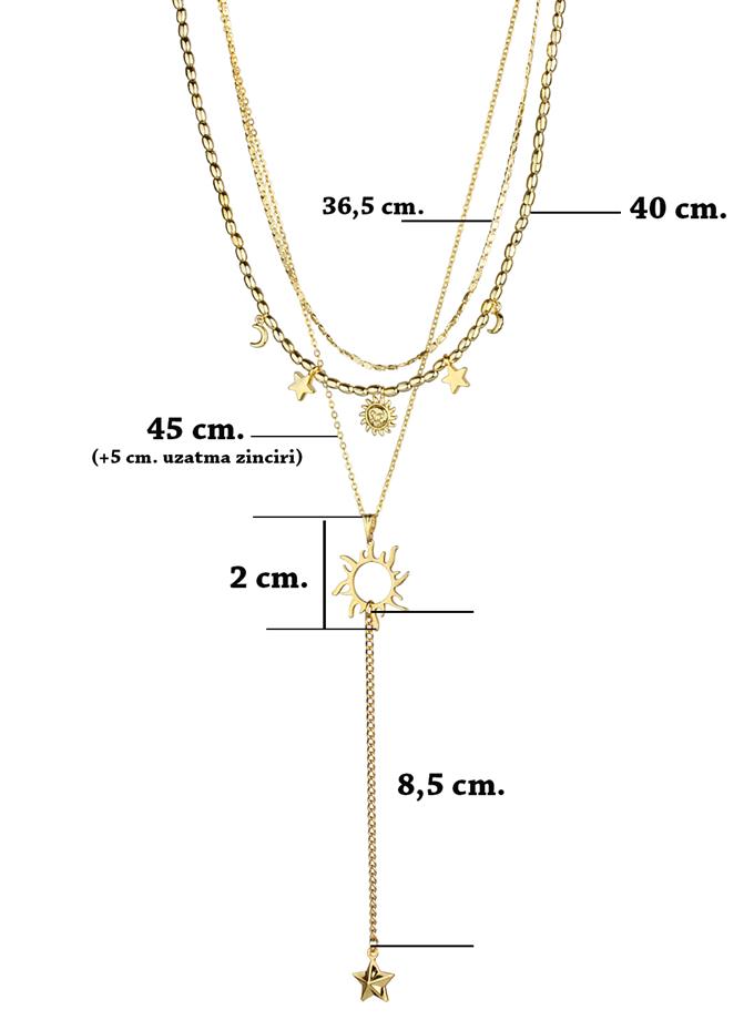 Güneş Objeli Charm Kolye