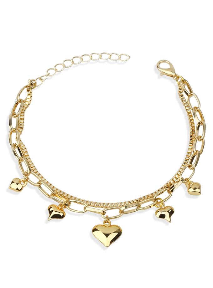 Kalp Objeler Dizi Çoklu Zincir Bileklik