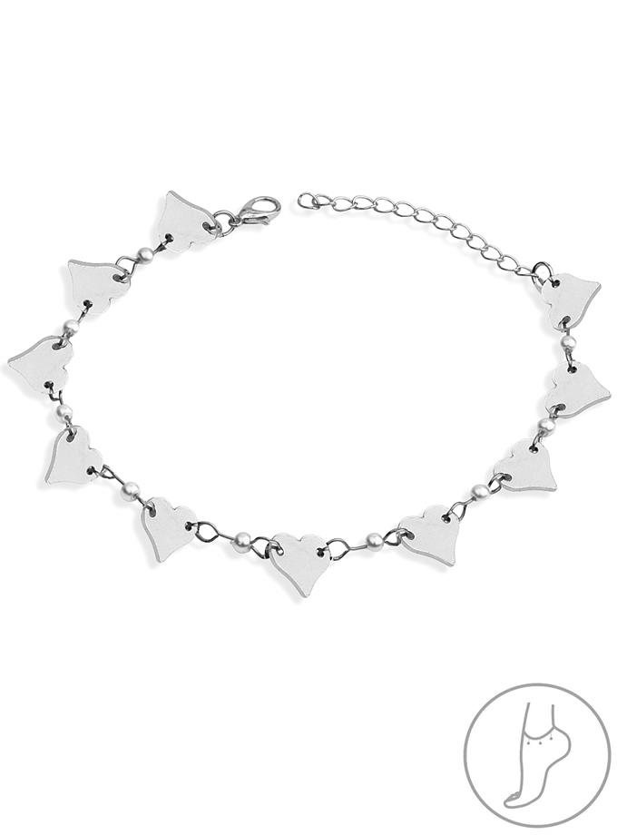 Kalp Objeler ve İnci Dizi Halhal