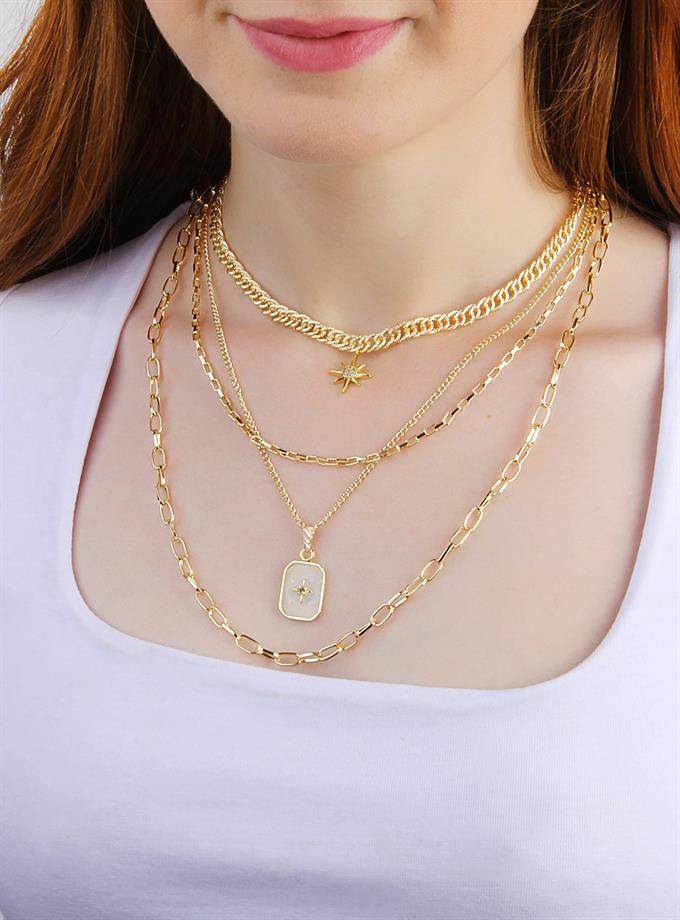 Dörtlü Kombin K.Yıldızı Kolye