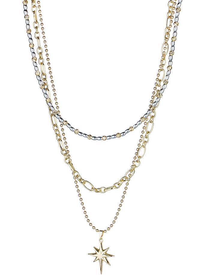 Üçlü Zincir K. Yıldızı Detay Kolye