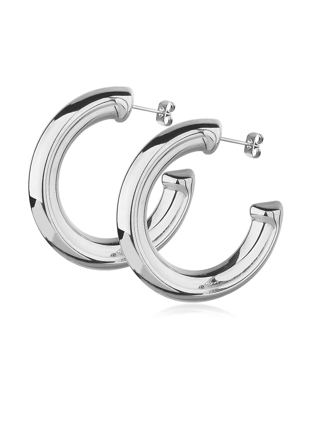 Çelik Bottega Çift Halka Küpe