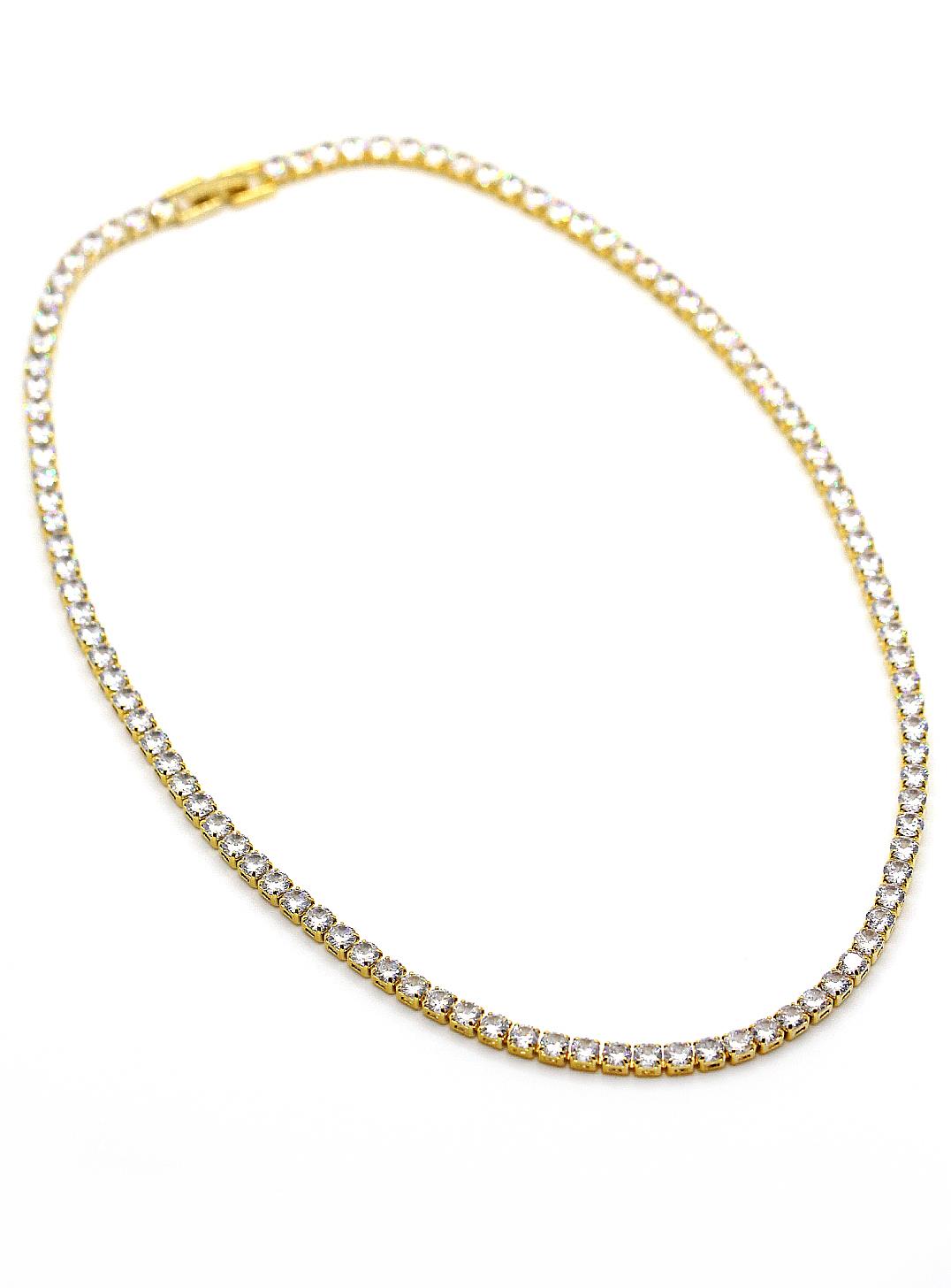 Gold Kaplama Su Yolu Taşlı Kolye