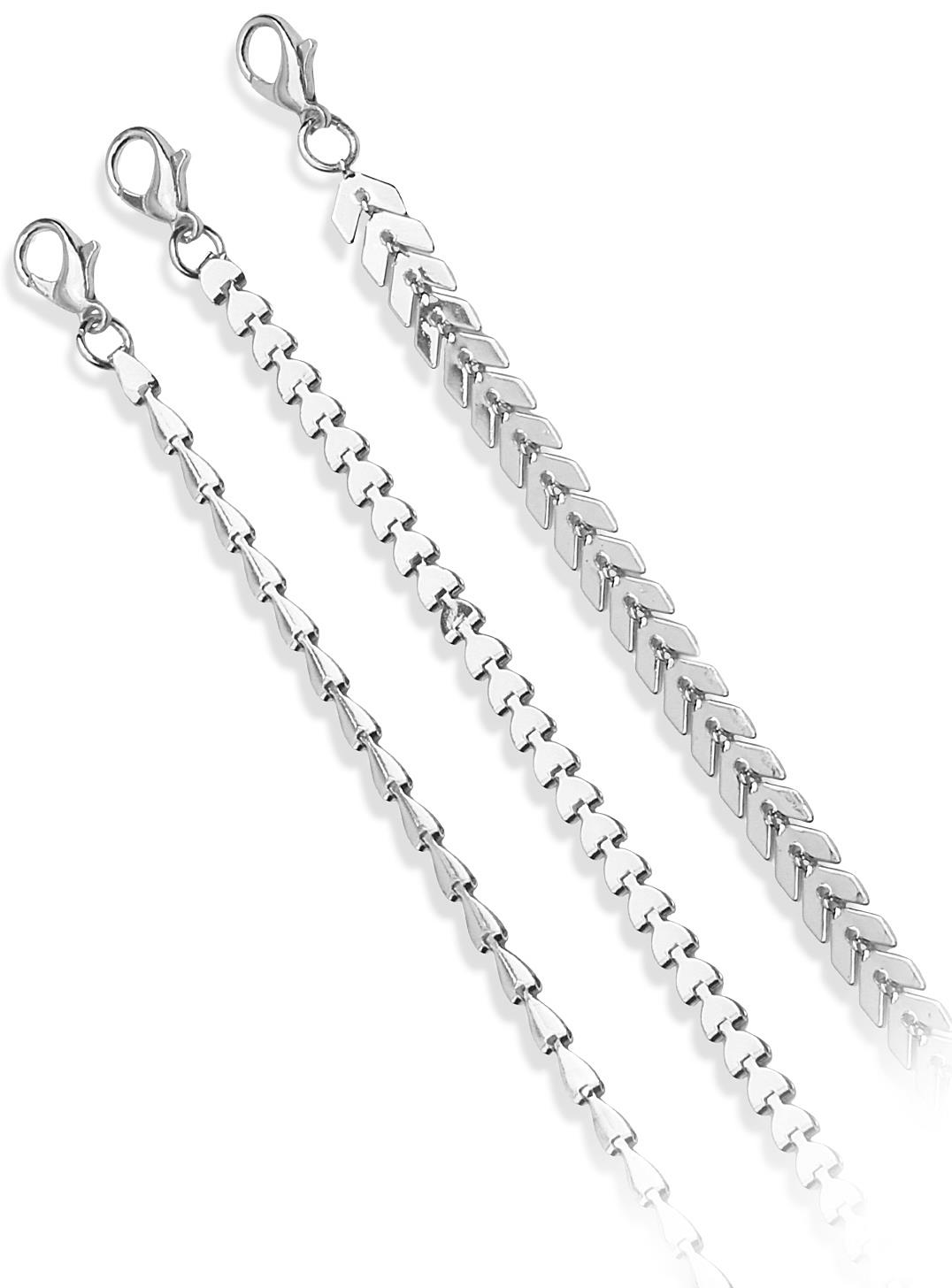 Gümüş Zincir Kombin Bileklik