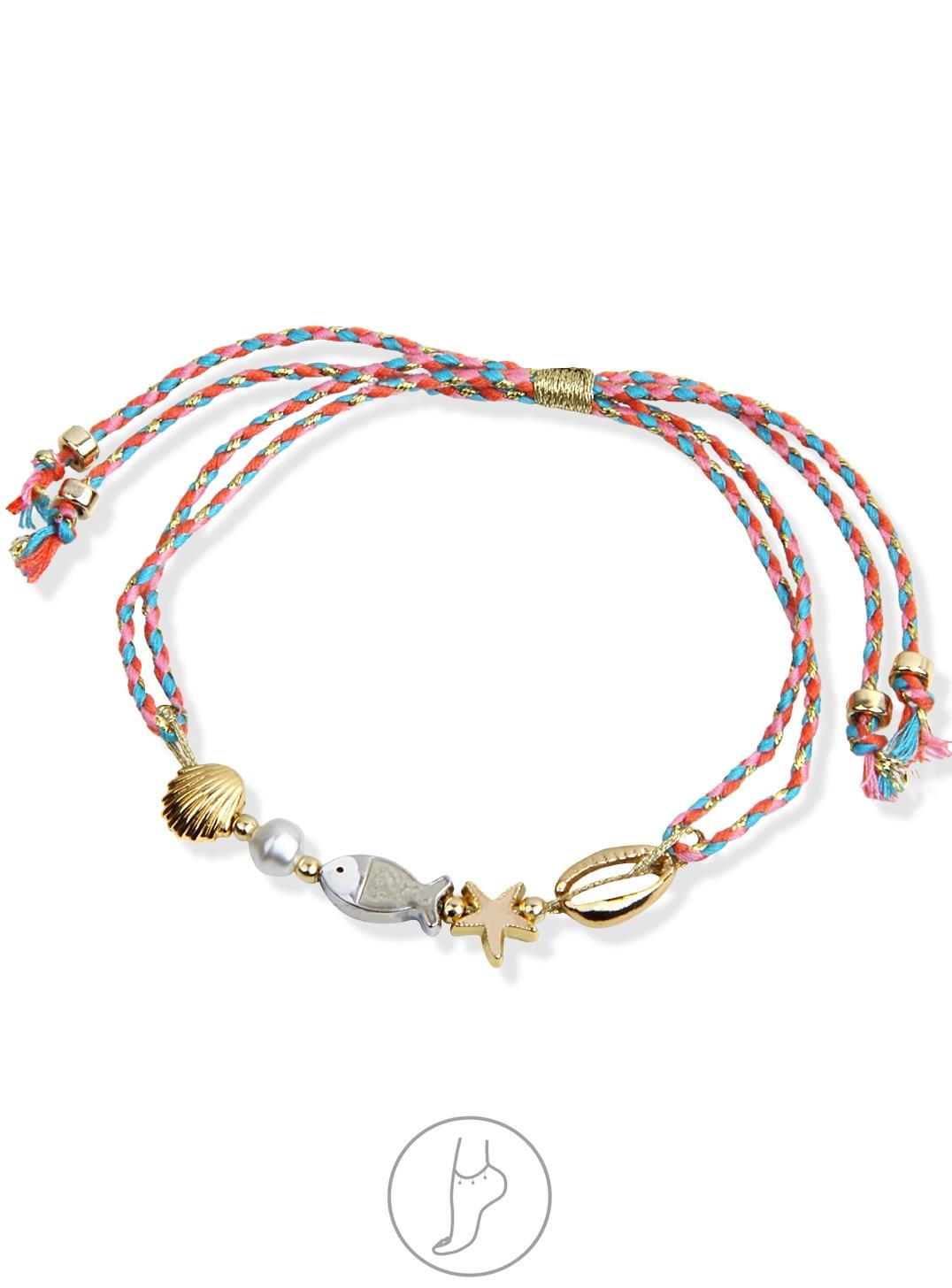 Mineli Balık Detay Çift İp Halhal