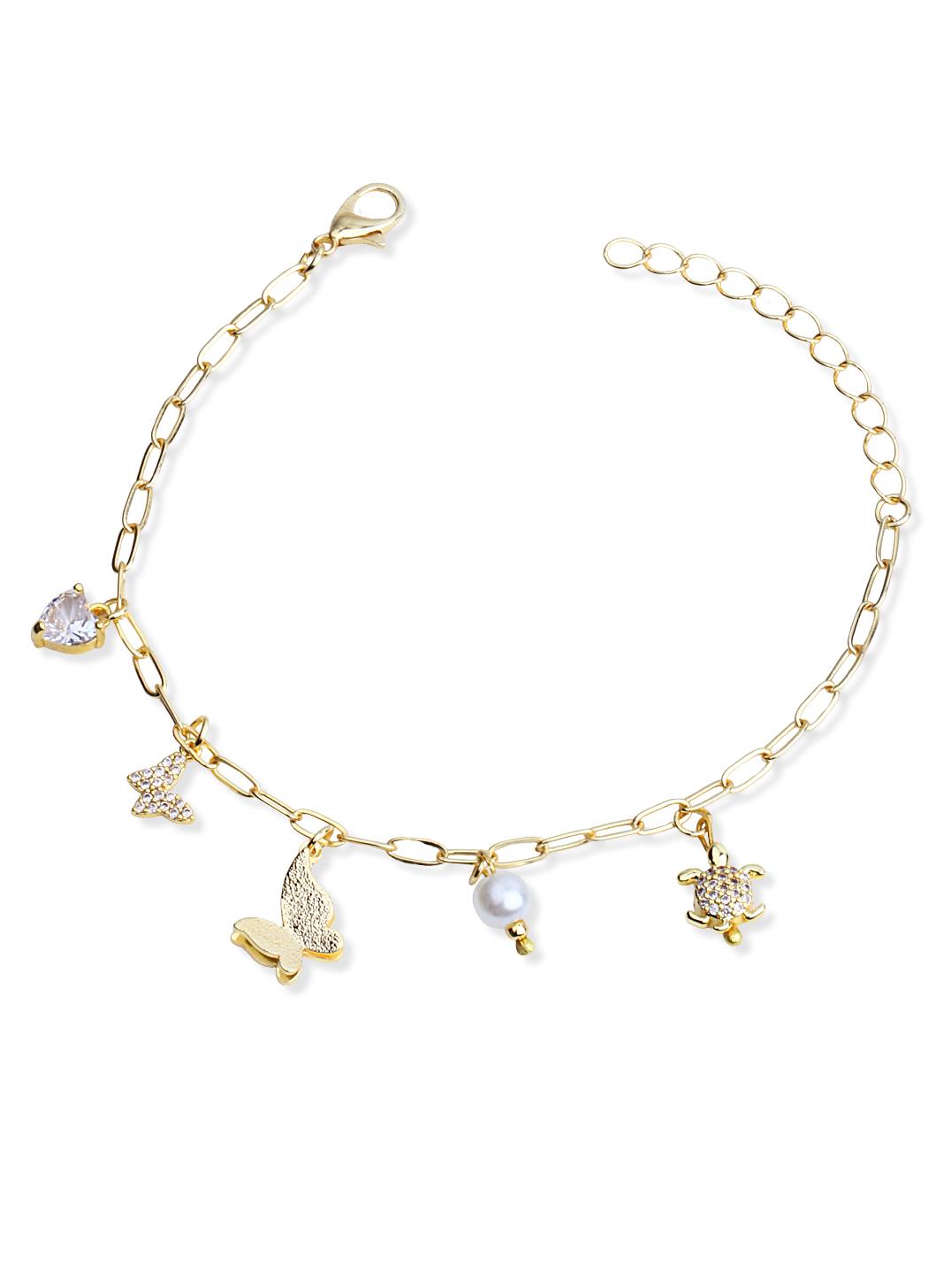 Minimal Taşlı Objeler Dizi Zincir Bileklik